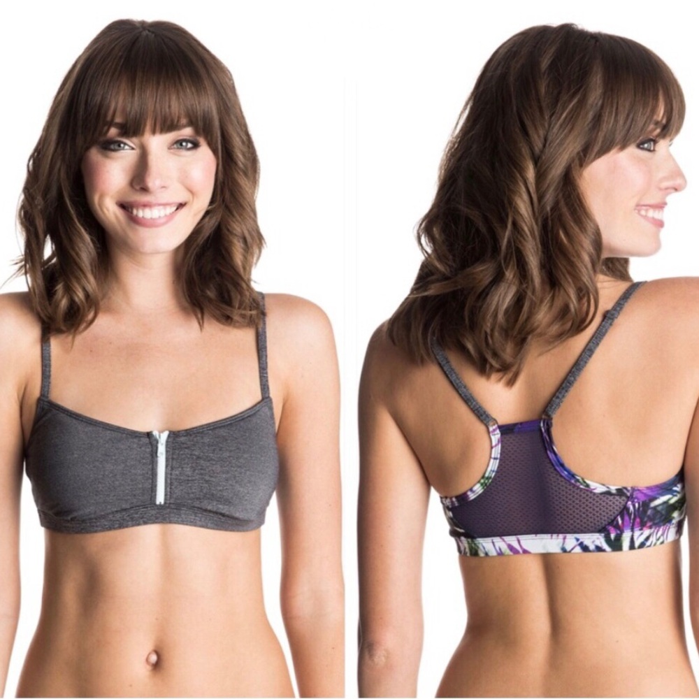 NWOT Roxy Women's Caribbean Sunset Zipped Bikini Top -
